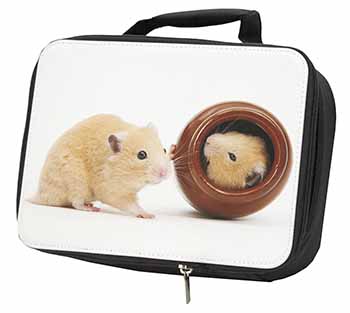 Hamsters in Play Pot Black Insulated School Lunch Box/Picnic Bag