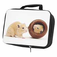 Hamsters in Play Pot Black Insulated School Lunch Box/Picnic Bag