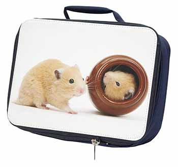 Hamsters in Play Pot Navy Insulated School Lunch Box/Picnic Bag