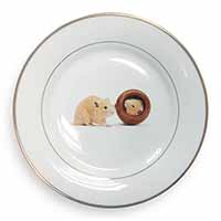 Hamsters in Play Pot Gold Rim Plate Printed Full Colour in Gift Box