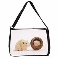 Hamsters in Play Pot Large Black Laptop Shoulder Bag School/College