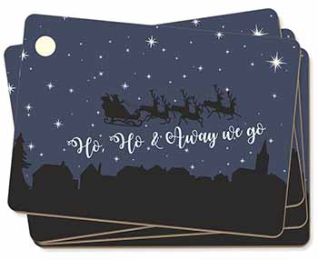 Santa & Sleigh Silhouette Picture Placemats in Gift Box