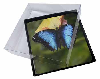 4x Butterflies Picture Table Coasters Set in Gift Box