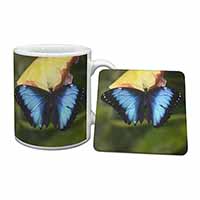 Butterflies Mug and Coaster Set