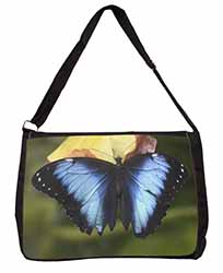 Butterflies Large Black Laptop Shoulder Bag School/College