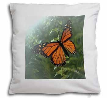 Red Butterfly in the Mist Soft White Velvet Feel Scatter Cushion