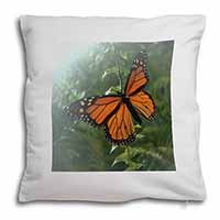 Red Butterfly in the Mist Soft White Velvet Feel Scatter Cushion
