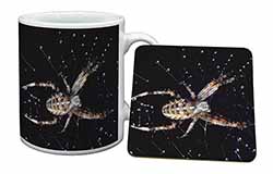 Spider on His Dew Drop Web Craft Mug and Coaster Set