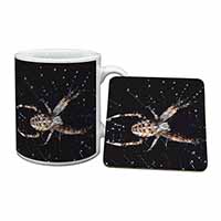 Spider on His Dew Drop Web Craft Mug and Coaster Set