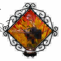 Honey Bee on Flower Wrought Iron Wall Art Candle Holder