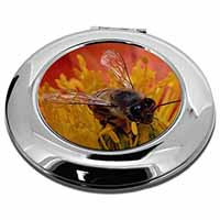 Honey Bee on Flower Make-Up Round Compact Mirror