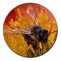 Honey Bee on Flower Fridge Magnet Printed Full Colour