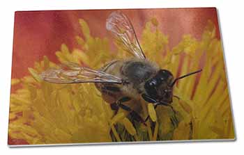 Large Glass Cutting Chopping Board Honey Bee on Flower