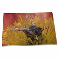 Large Glass Cutting Chopping Board Honey Bee on Flower