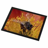 Honey Bee on Flower Black Rim High Quality Glass Placemat