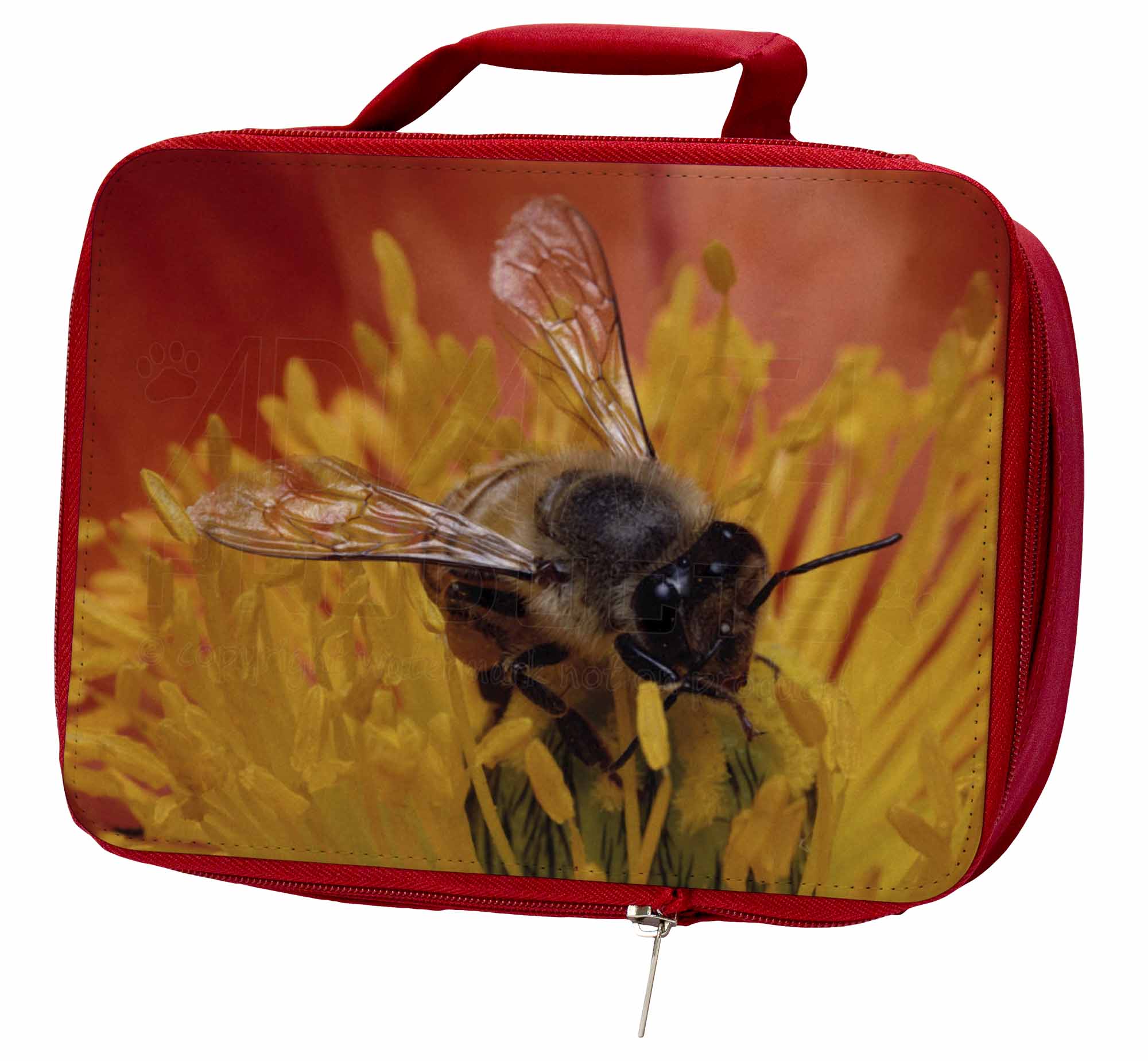 Honey Bee on Flower Insulated Red School Lunch IBE-1LBR Box/Picnic Bag, IBE-1LBR Lunch 55a185 Honey Bee on Flower Insulated Red School Lunch IBE-1LBR Box/Picnic Bag, IBE-1LBR Lunch 55a185