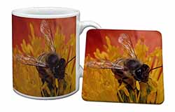 Honey Bee on Flower Mug and Coaster Set