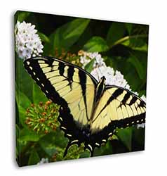 Pretty Black and Yellow Butterfly Square Canvas 12"x12" Wall Art Picture Print