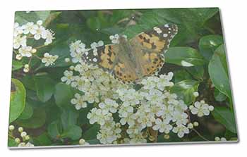 Large Glass Cutting Chopping Board Painted Lady Butterfly