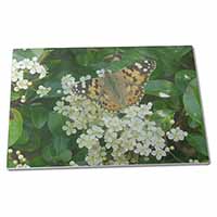 Large Glass Cutting Chopping Board Painted Lady Butterfly