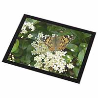 Painted Lady Butterfly Black Rim High Quality Glass Placemat