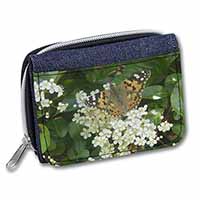 Painted Lady Butterfly Unisex Denim Purse Wallet