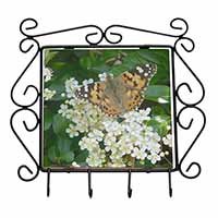 Painted Lady Butterfly Wrought Iron Key Holder Hooks