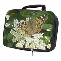 Painted Lady Butterfly Black Insulated School Lunch Box/Picnic Bag