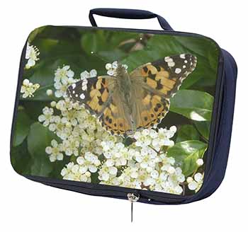 Painted Lady Butterfly Navy Insulated School Lunch Box/Picnic Bag