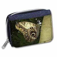 Owl Butterfly on Tree Unisex Denim Purse Wallet