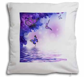 ButterFlies Soft White Velvet Feel Scatter Cushion