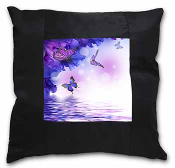 ButterFlies Black Satin Feel Scatter Cushion