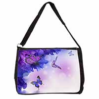 ButterFlies Large Black Laptop Shoulder Bag School/College