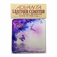 ButterFlies Single Leather Photo Coaster