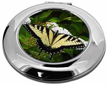 Pretty Black and Yellow Butterfly Make-Up Round Compact Mirror