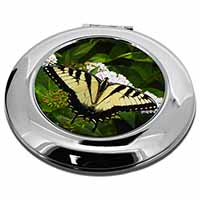 Pretty Black and Yellow Butterfly Make-Up Round Compact Mirror
