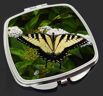 Pretty Black and Yellow Butterfly Make-Up Compact Mirror