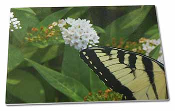 Large Glass Cutting Chopping Board Pretty Black and Yellow Butterfly