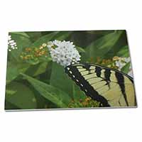 Large Glass Cutting Chopping Board Pretty Black and Yellow Butterfly