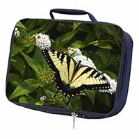 Pretty Black and Yellow Butterfly Navy Insulated School Lunch Box/Picnic Bag