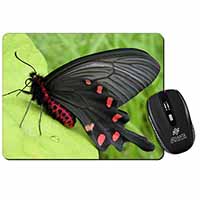 Black and Red Butterflies Computer Mouse Mat