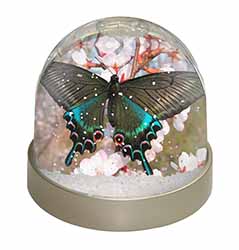 Black and Blue Butterfly Snow Globe Photo Waterball