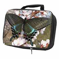 Black and Blue Butterfly Black Insulated School Lunch Box/Picnic Bag