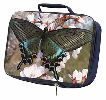 Black and Blue Butterfly Navy Insulated School Lunch Box/Picnic Bag