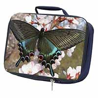 Black and Blue Butterfly Navy Insulated School Lunch Box/Picnic Bag