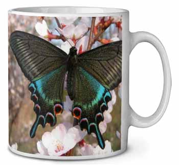 Black and Blue Butterfly Ceramic 10oz Coffee Mug/Tea Cup