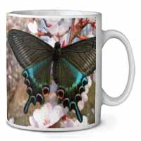 Black and Blue Butterfly Ceramic 10oz Coffee Mug/Tea Cup