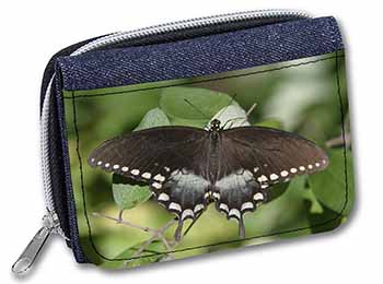 Butterflies, Brown Butterfly Unisex Denim Purse Wallet