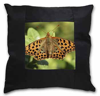 Butterflies, Tiger Moth Butterfly Black Satin Feel Scatter Cushion