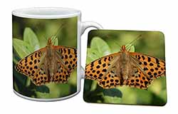 Butterflies, Tiger Moth Butterfly Mug and Coaster Set
